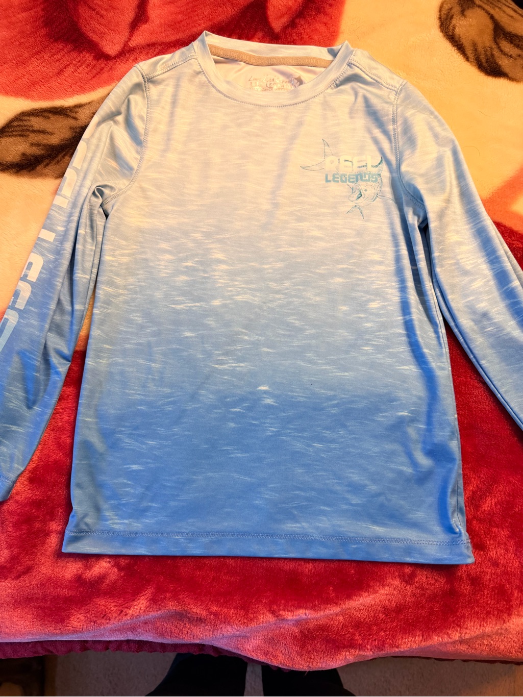 Reel Legends Light Blue Ombre Marlin Long-Sleeve Tee